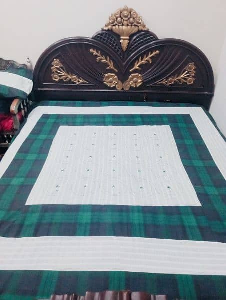 bed with dressing and two side tables urgent sale 2