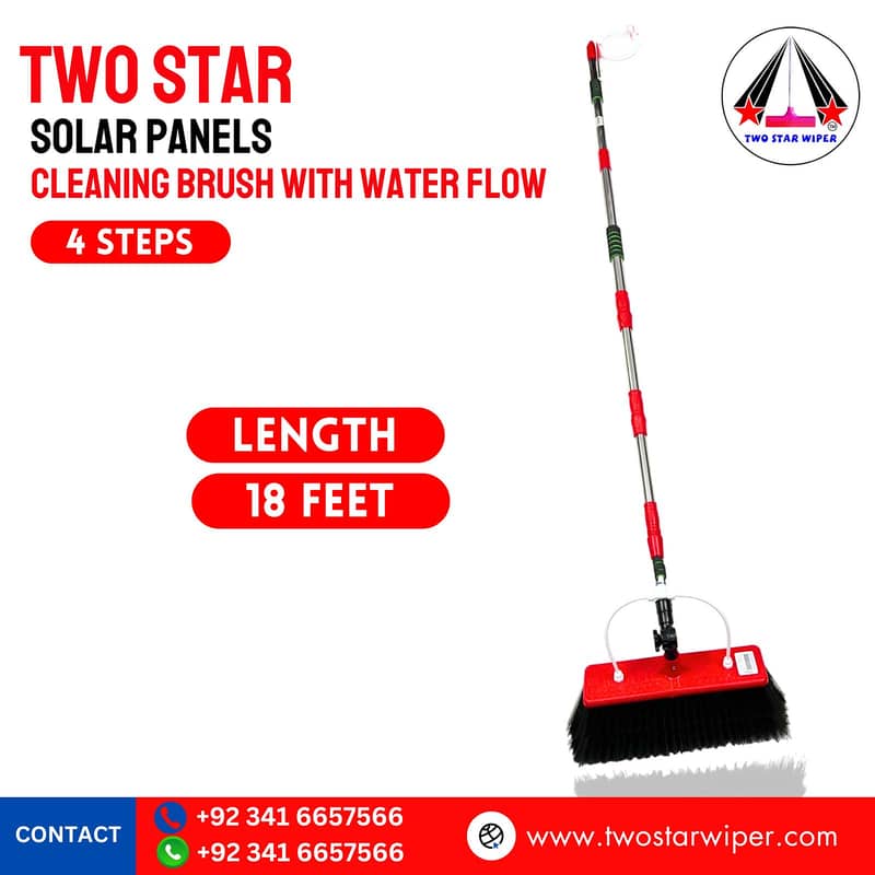 Solar plates Cleaning brush/Two Star Solar penal Cleaning Brush/ 8