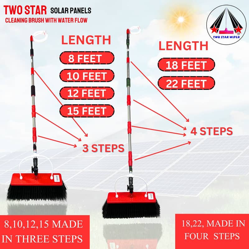 Solar plates Cleaning brush/Two Star Solar penal Cleaning Brush/ 14