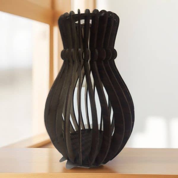 wooden vase , Polished wood Flower holder 0