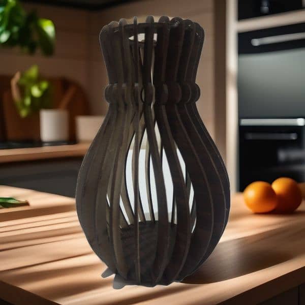 wooden vase , Polished wood Flower holder 1