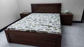 original wooden bed set with dressing