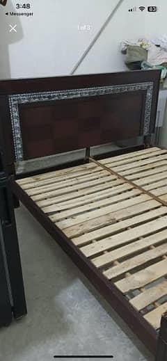 Wooden Bed for sale good condition only call  / whatsapp 0