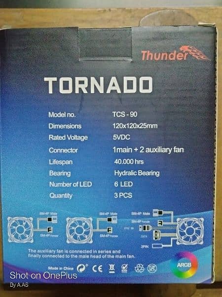 tornado tcs 90 case fan *3 1