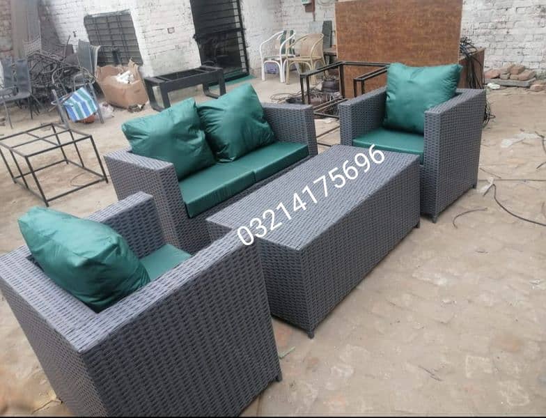 OUTDOOR GARDEN RATTAN UPVC FURNITURE SOFA SET CHAIRS TABLE UMBRELLA 5