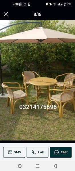 OUTDOOR GARDEN RATTAN UPVC FURNITURE SOFA SET CHAIRS TABLE UMBRELLA 14