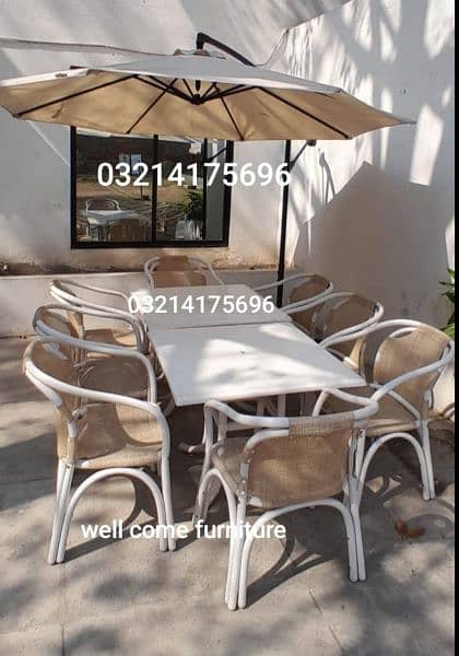 OUTDOOR GARDEN RATTAN UPVC FURNITURE SOFA SET CHAIRS TABLE UMBRELLA 18