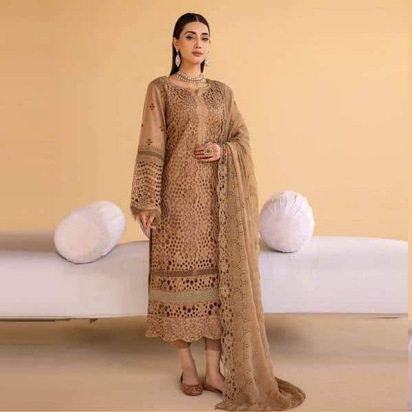 Chicken kari lawn With Chiffon Dubata Latest Embroidery 1