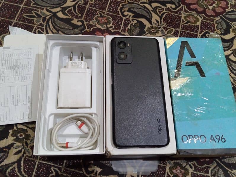 oppo a96 with box and charger 0