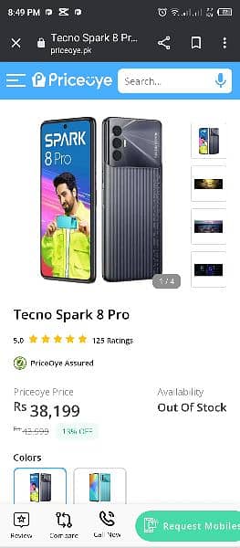 tecno spark 8pro use full box 0