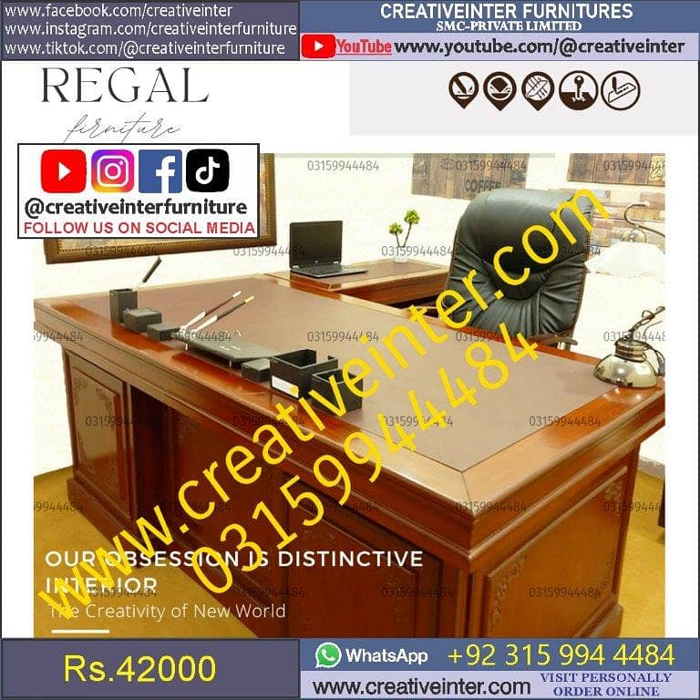 Executive Desk CEO office table work study computer desk sofa chair 16