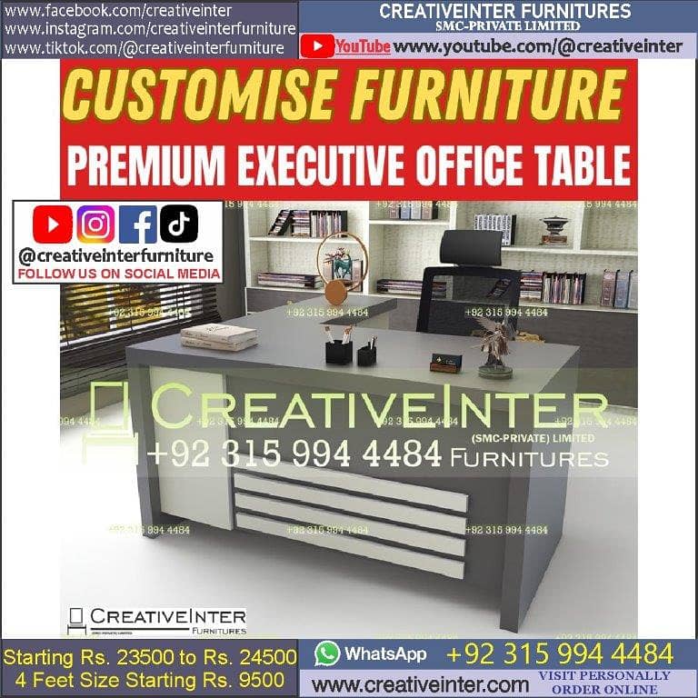 Executive Desk CEO office table work study computer desk sofa chair 19