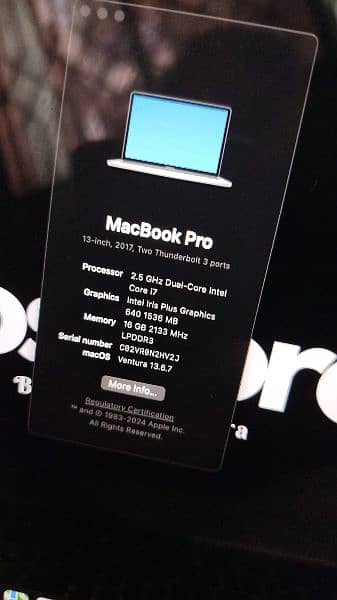 Urgent Sale MacBook Pro 2017 corei7 10