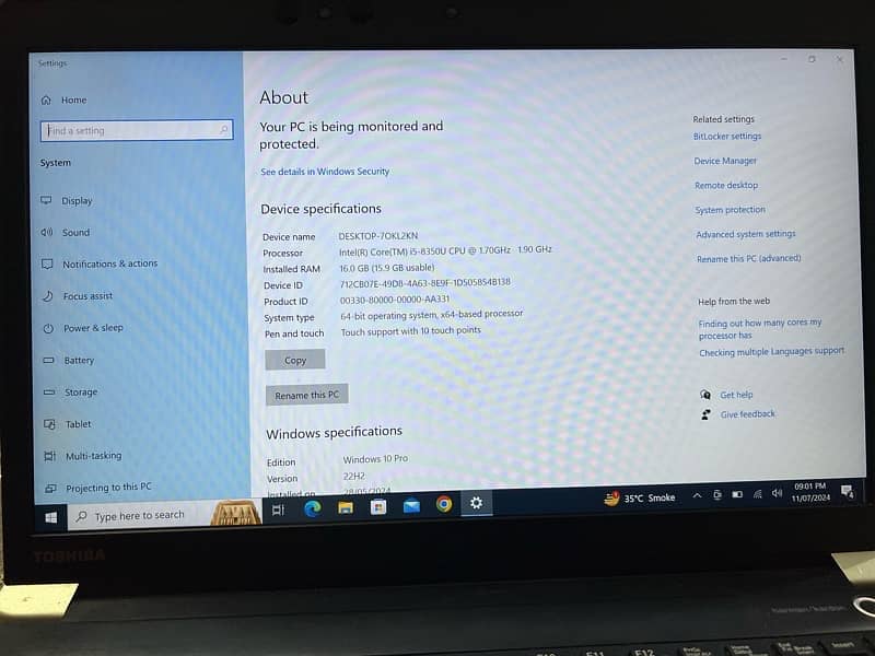 toshiba i5 8gen (dyna book )for sale 2