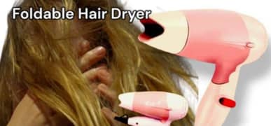 Foldable Fabulous 700w Hair Dryer - pink