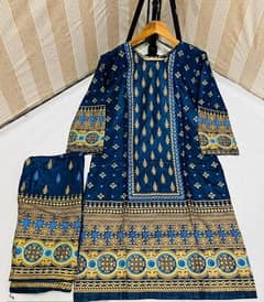 2 Pcs Women Stitch Lawn Block Printed Suit  in 5 pretty colors