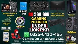 Gaming Pc 2Builds/Gaming system/ Full setup RGB/24LED IPSDisplay RX580