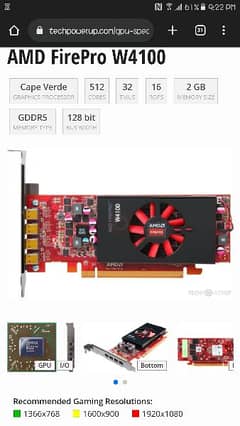 AMD Firepro W4100 2GD GDDR5 128bit