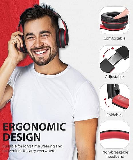 rockpapa E7 Wireless Bluetooth : Super soft earmuffs and headband, adj 3