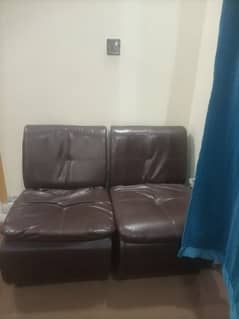 2 single leather sofas