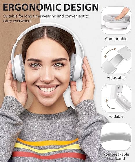 rockpapa E7 Wireless Bluetooth Headphones with Mic Including Travel C 1