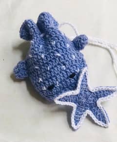 crochet whale pouch
