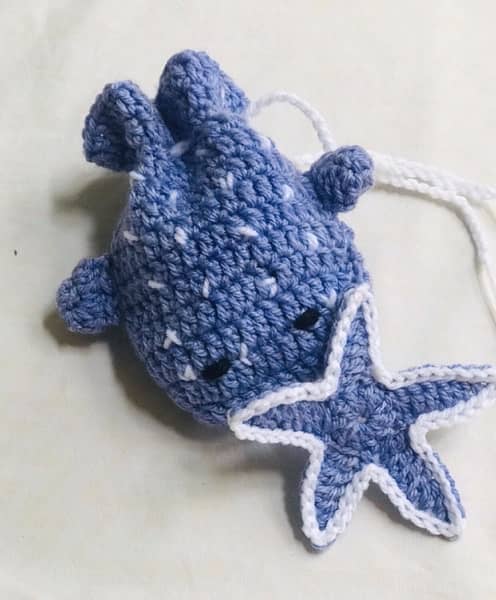 crochet whale pouch 0