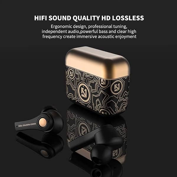 Greshare handpainted wireless earbuds 0