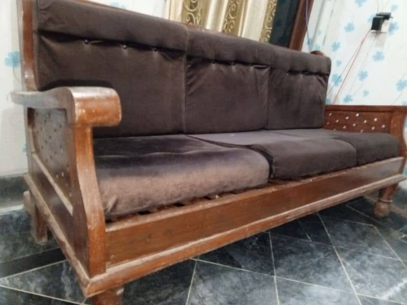 3+2 seater wood sofa with sofa seats 1