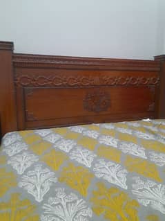 large double bed witj sides and. dressing.  solid wood. .