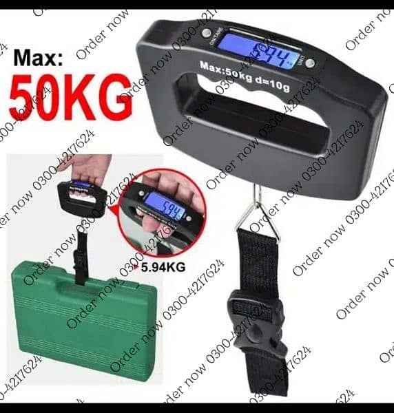50Kg Travel Luggage Scale Portable Handheld Electronic Scale With 0