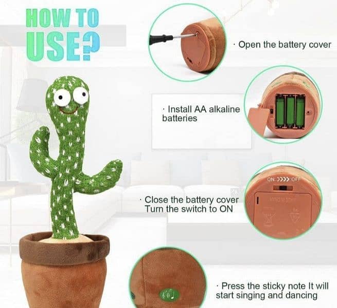 Dancing Cactus Plush Toy For Kids 4