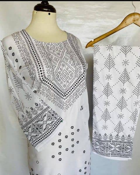 2pcs linen chunri women stitched suit 1