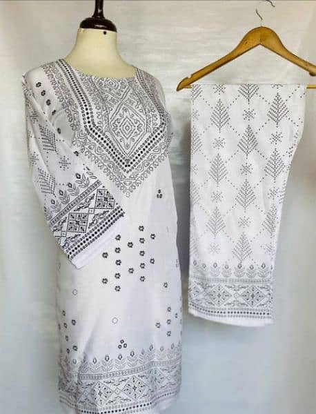 2pcs linen chunri women stitched suit 3