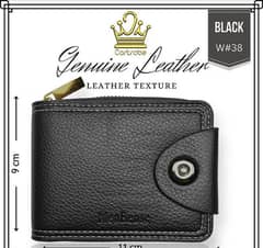 men's leather wallet black