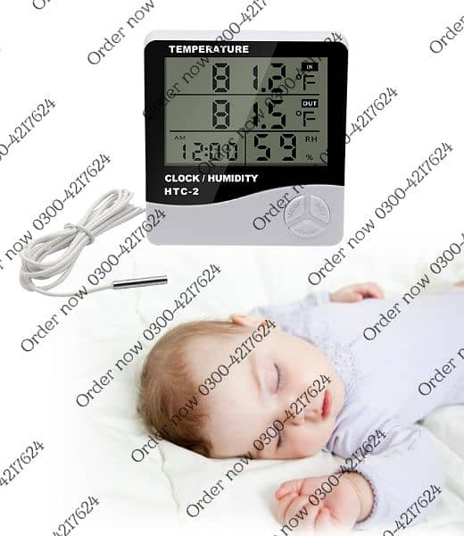 LCD Digital Incubator Thermometer Temperature Humidity Meter HT 0