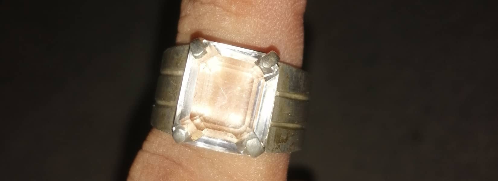 White Topaz (phukraj)  chandi Ring. 2