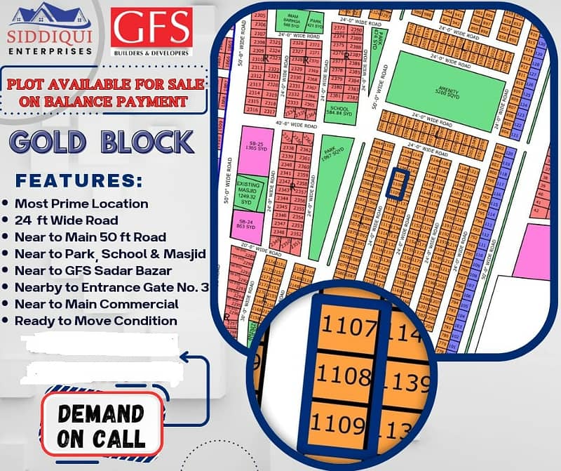 PLOT SALE NORTH TOWN RESIDENCY PHASE-01 GOLD BLOCK 0