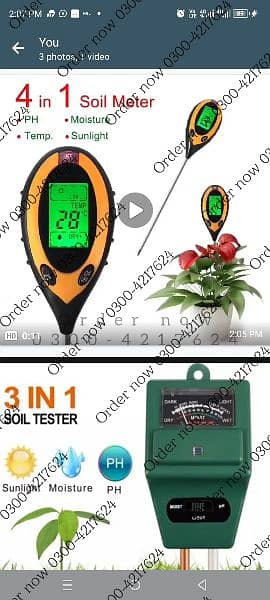 4 in 1 Soil Tester home Soil Hygrometer humidity Meter / PH Tes 1