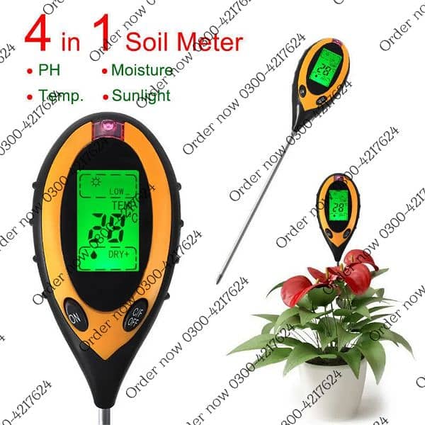 4 in 1 Soil Tester home Soil Hygrometer humidity Meter / PH Tes 4