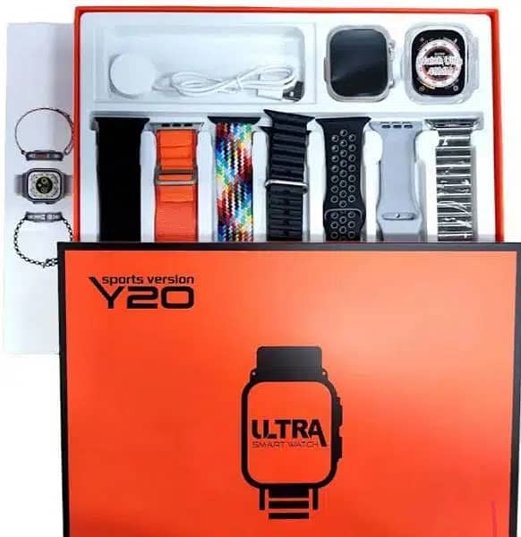 Y20 ultra smart watch with 7 straps and water proof and sealed pack 2