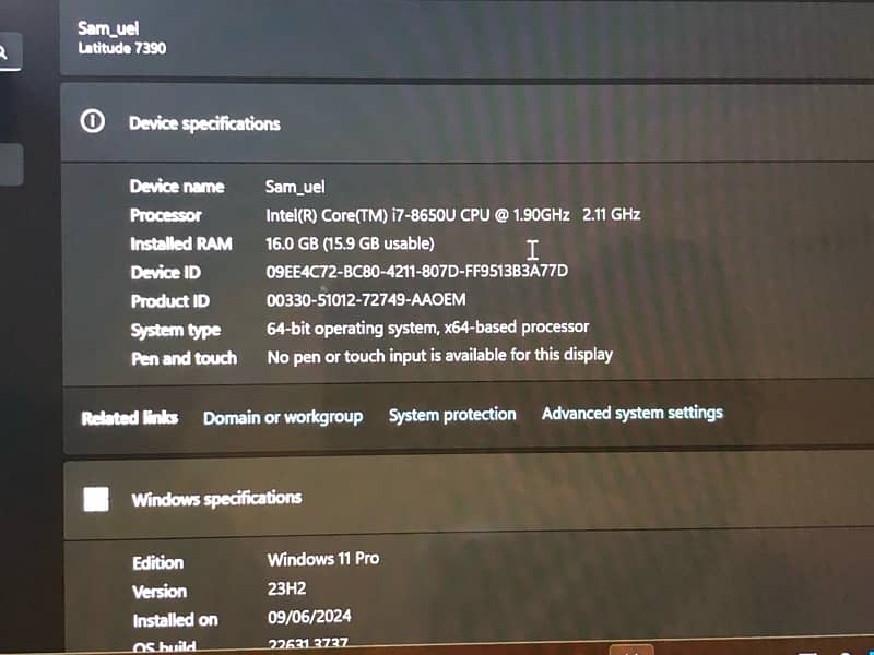 Dell Latitude 7390 i7 8th Generation 2