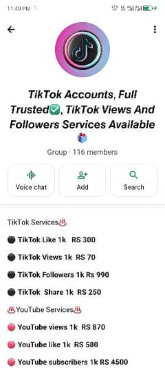 tik tok service providers fallower like views available