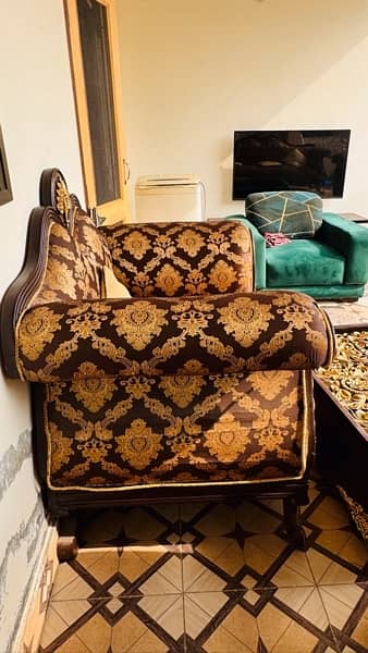 Pure sheesham wood sofa set 7