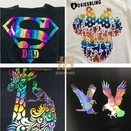 Heat Transfer Vinyl Roll/Sheets Puff, Rainbow, Reflective, on Tshirts 15