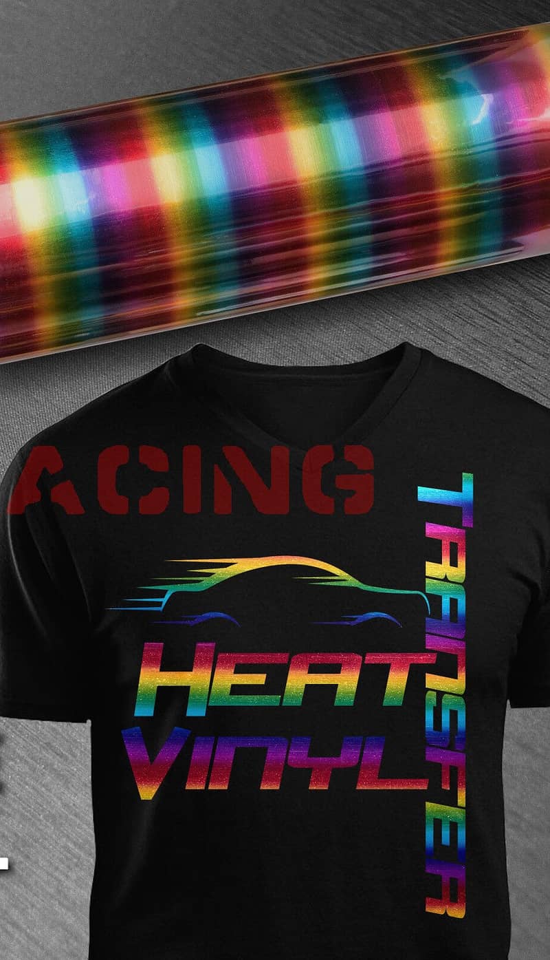 Heat Transfer Vinyl Roll/Sheets Puff, Rainbow, Reflective, on Tshirts 16