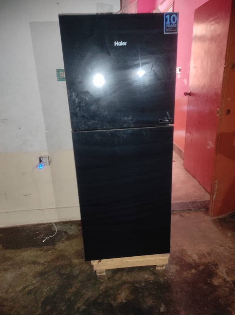 Haier glass door Refrigerator just like new 4