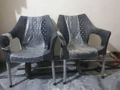 plastic 4chair  and table seat