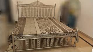 Iron structure, silver material design bed set for sale