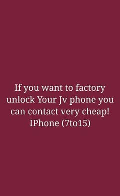 Iphone Jv to factory unlock